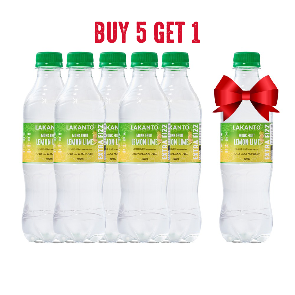 Naturally Sweetened Lemon Lime With Monk Fruit - 5 Bottles + 1 Free